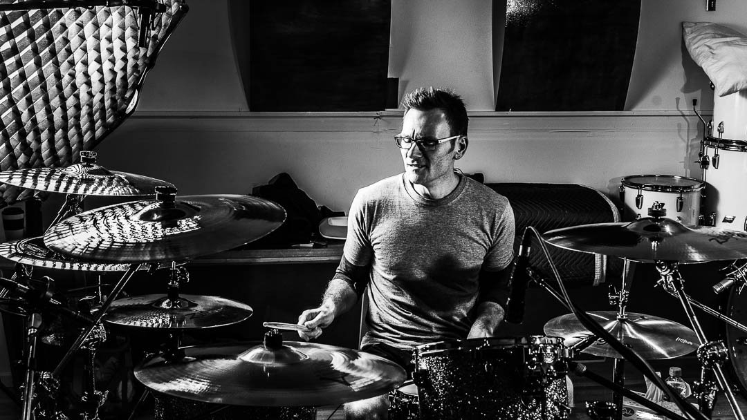 Stuart Harrison on the Drums at Toyland Recording Studio